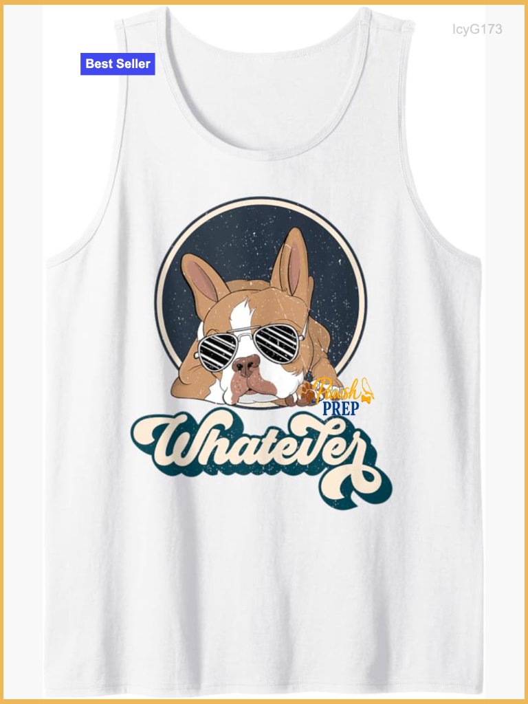 Vintage Boston Terrier Distressed Graphic Tank Top Classic Fit